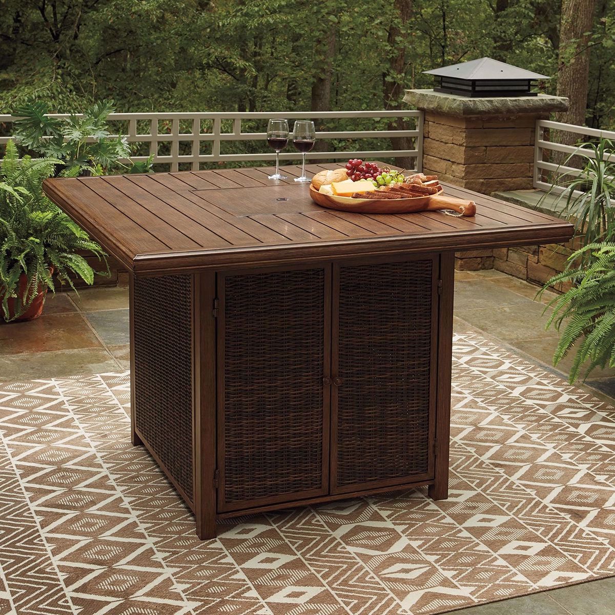 Denver Square Bar Table with Fire Pit