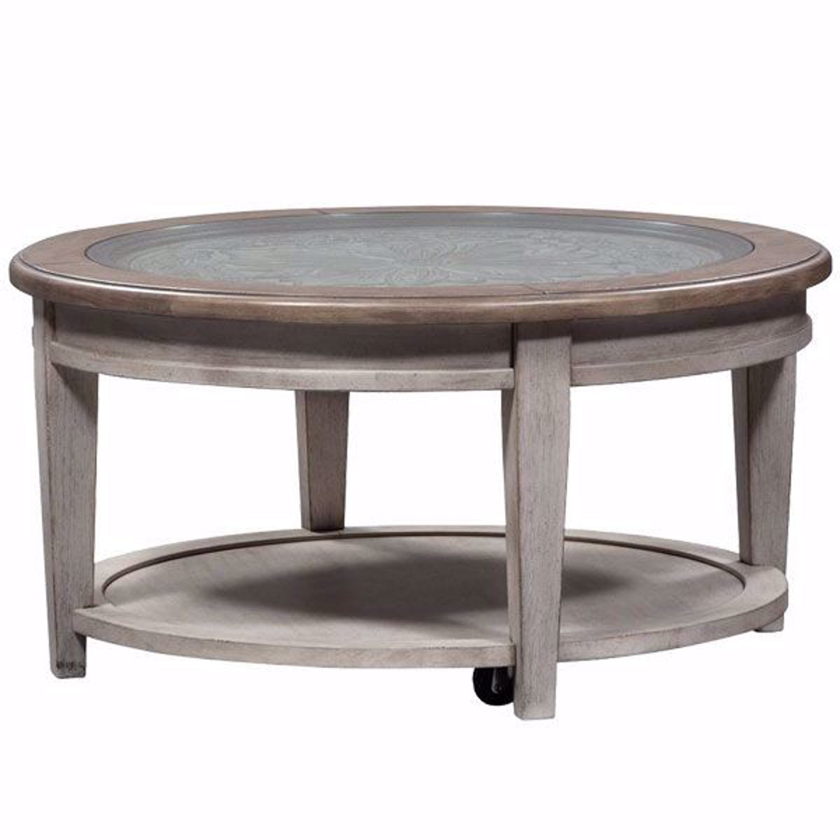 Piazza Antique White Round Cocktail Table