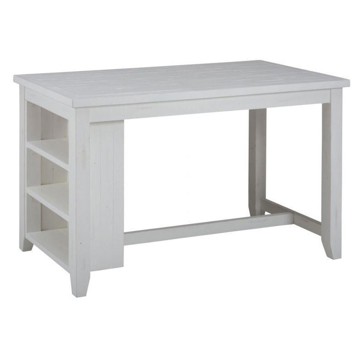 Madaket White Counter Height Table with 3 Shelf Storage