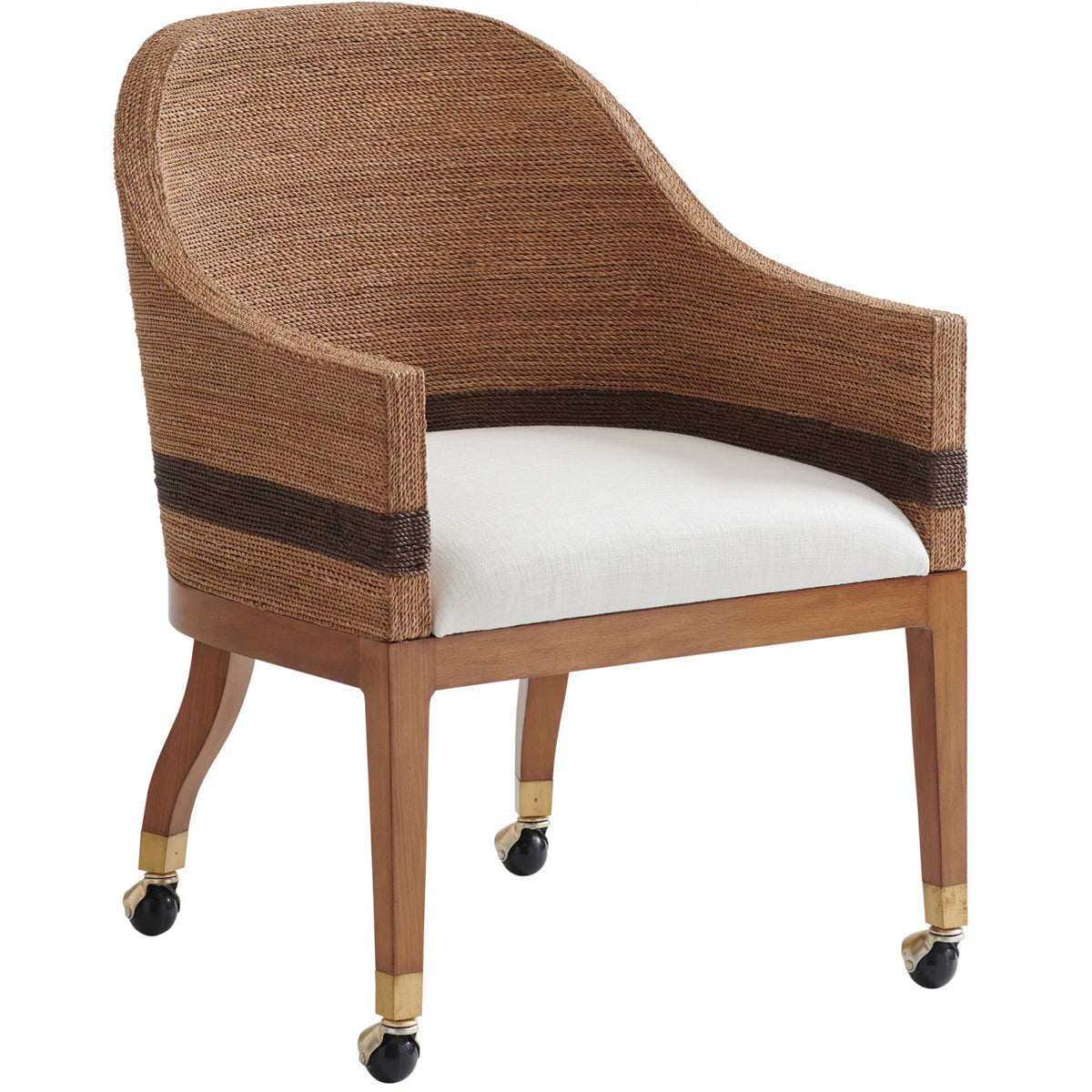 DORIAN WOVEN CASTERED ARM CHAIR