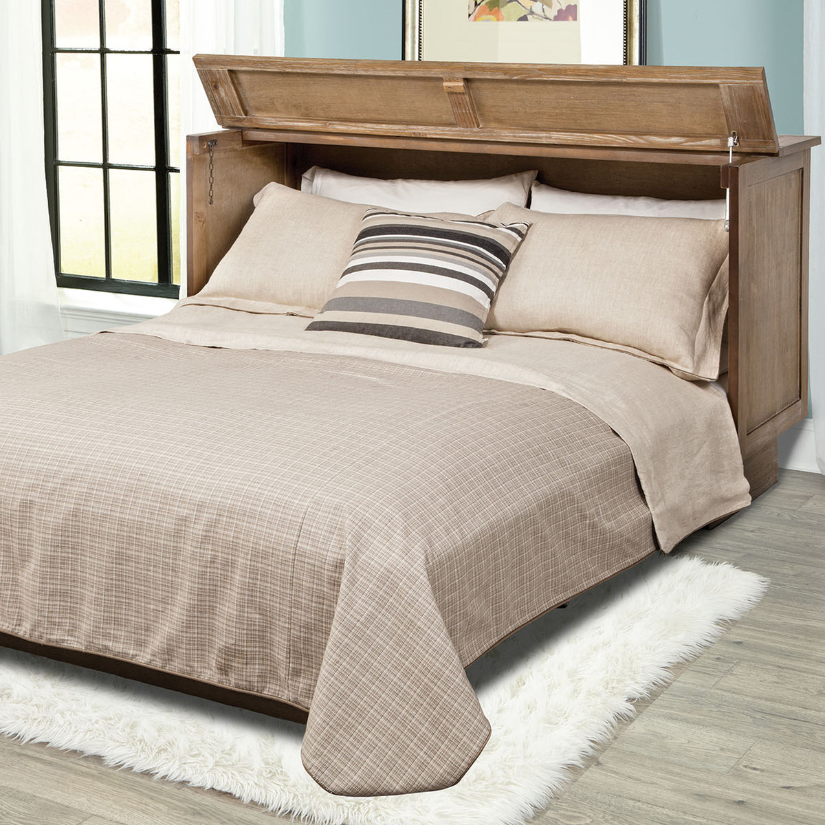 Brussels Queen Ash Credenza Cabinet Bed