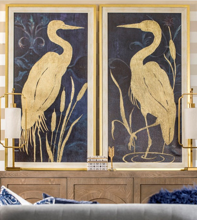 CRANES AND CATTAILS II ART