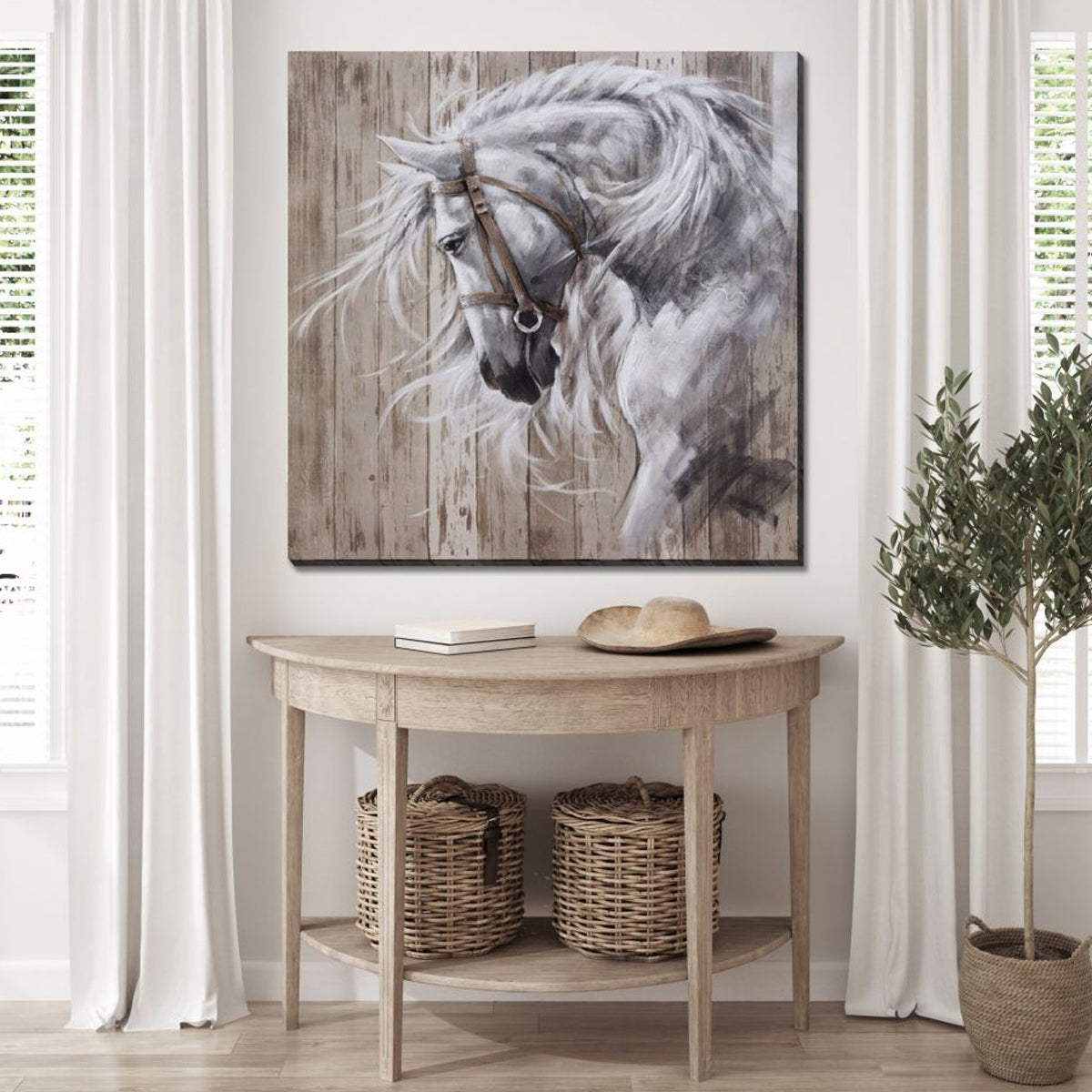WHITE PRINCE HORSE CANVAS