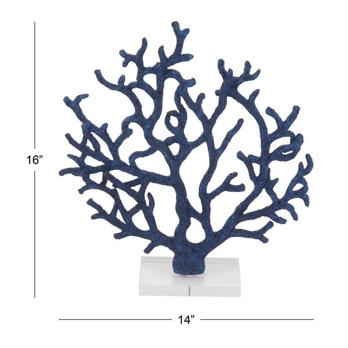 Navy Bl Coral Sculpture