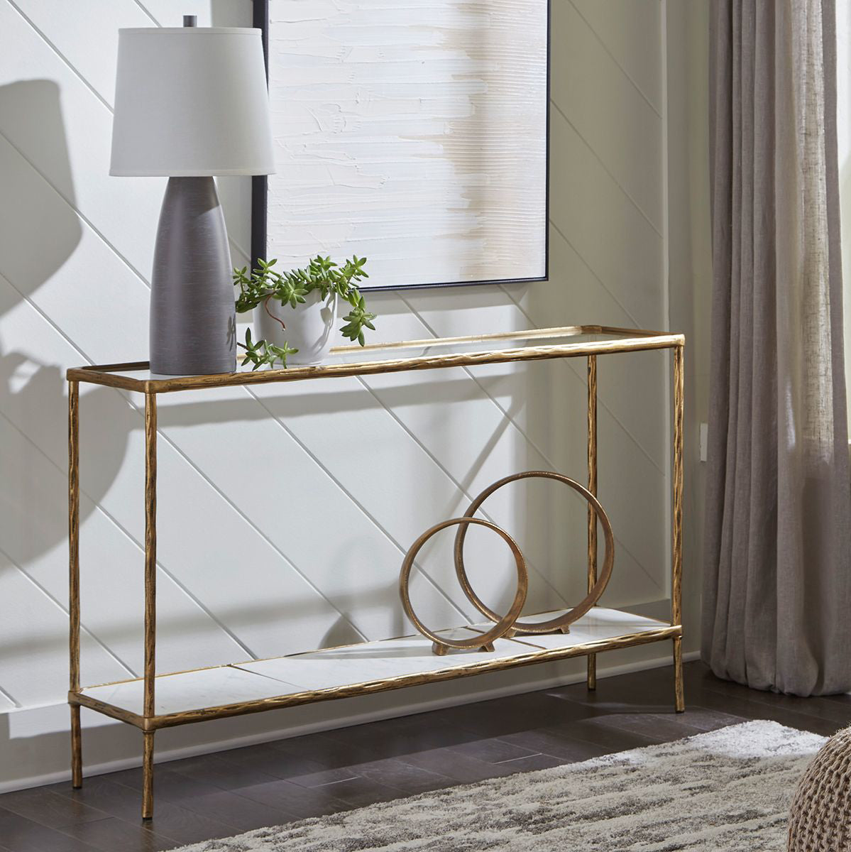 NEW YORK BRASS CONSOLE TABLE