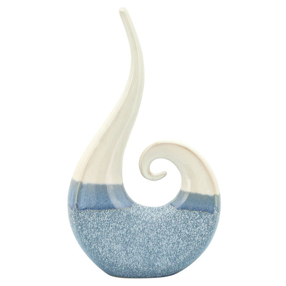 Bl White Ceramic Swirl Scupture