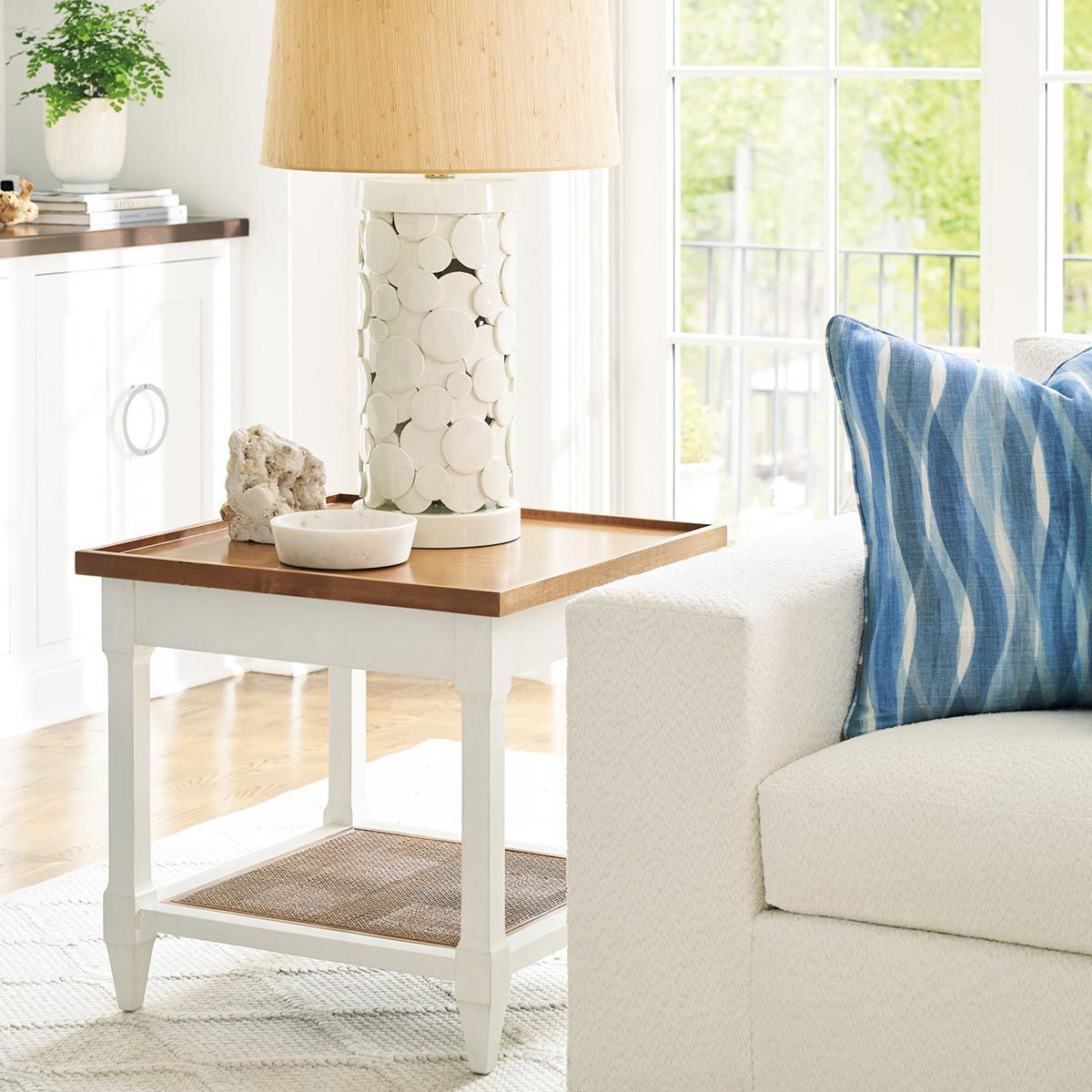 TEMPLE WHITE END TABLE