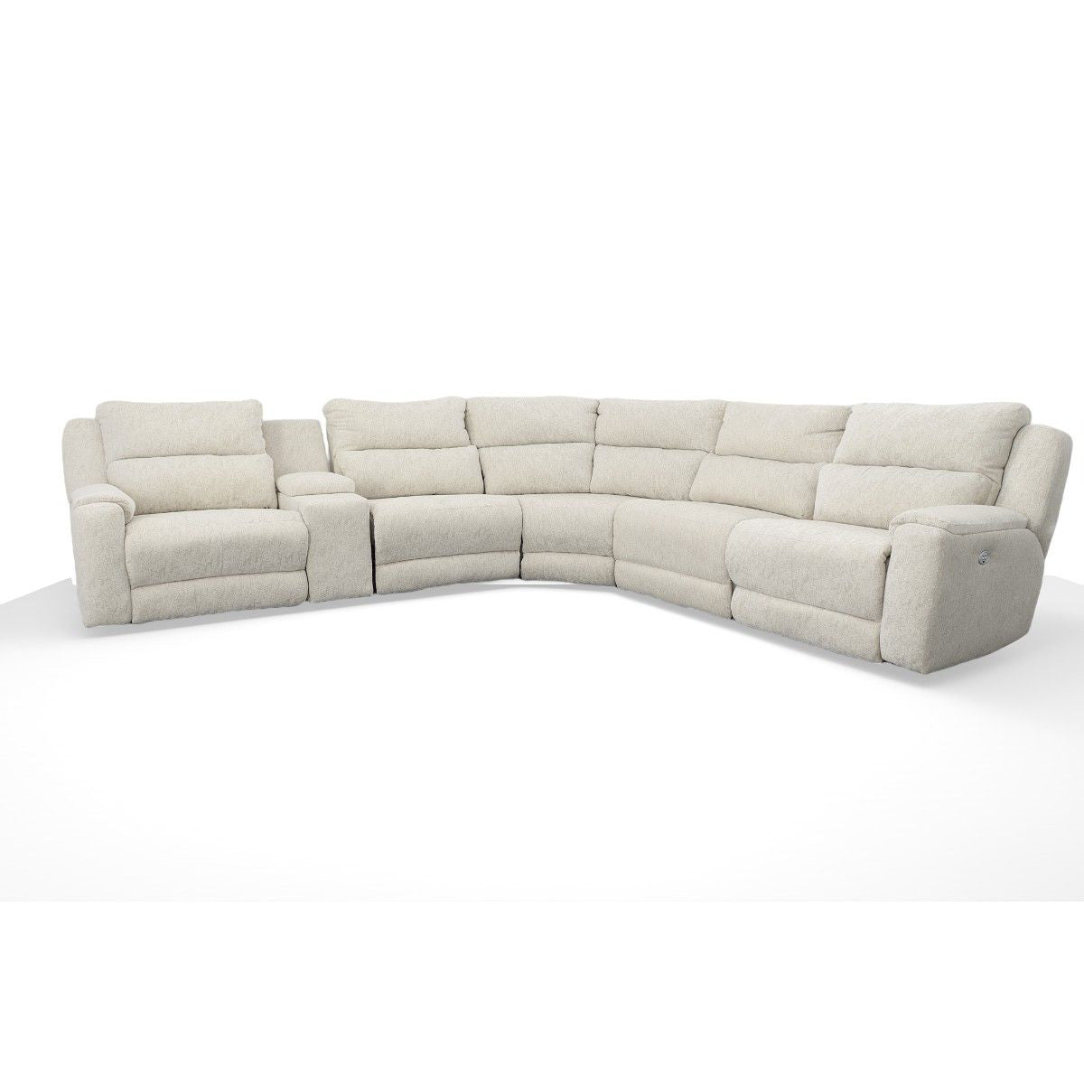 Dazzle 6 Piece Power Leather Sectional Sofa with Power Headrest
