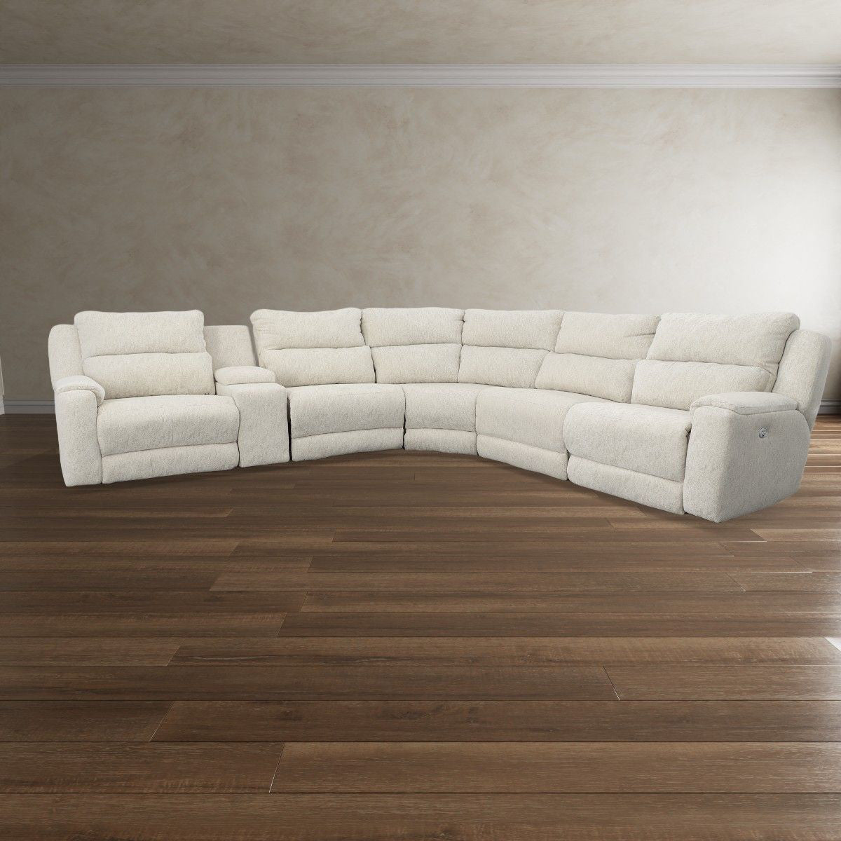 Dazzle 6 Piece Power Leather Sectional Sofa with Power Headrest