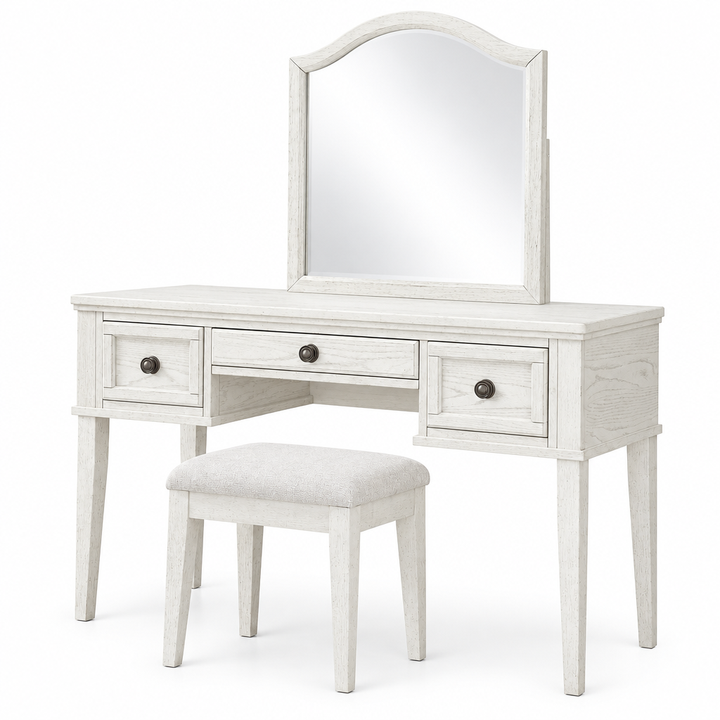 Kenley White Vanity With Mirror