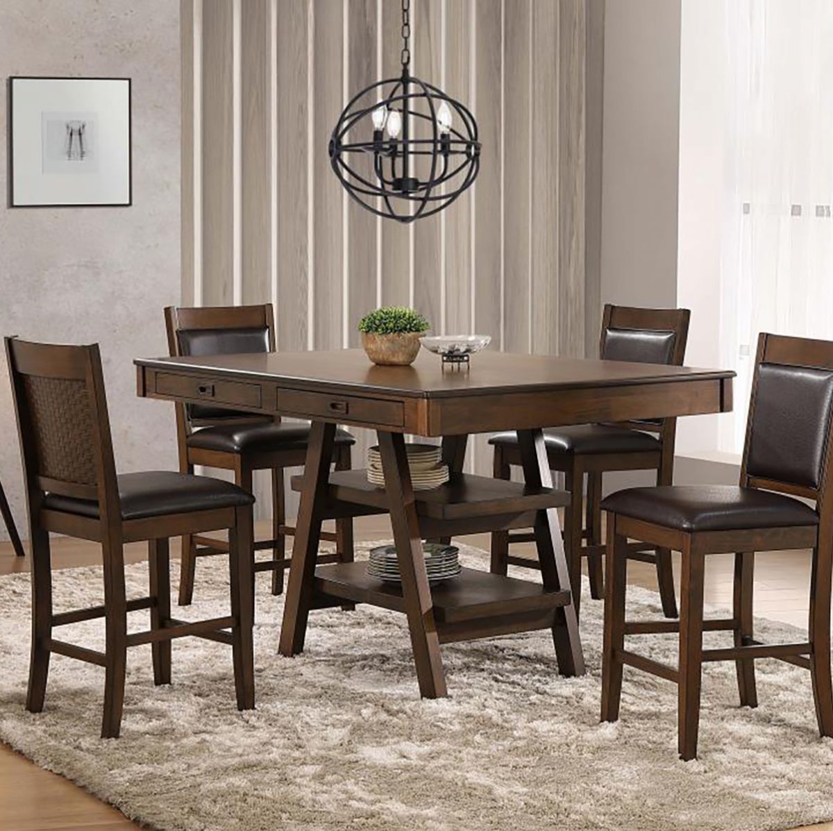 LEWIS 5PC COUNTER HGT DINING