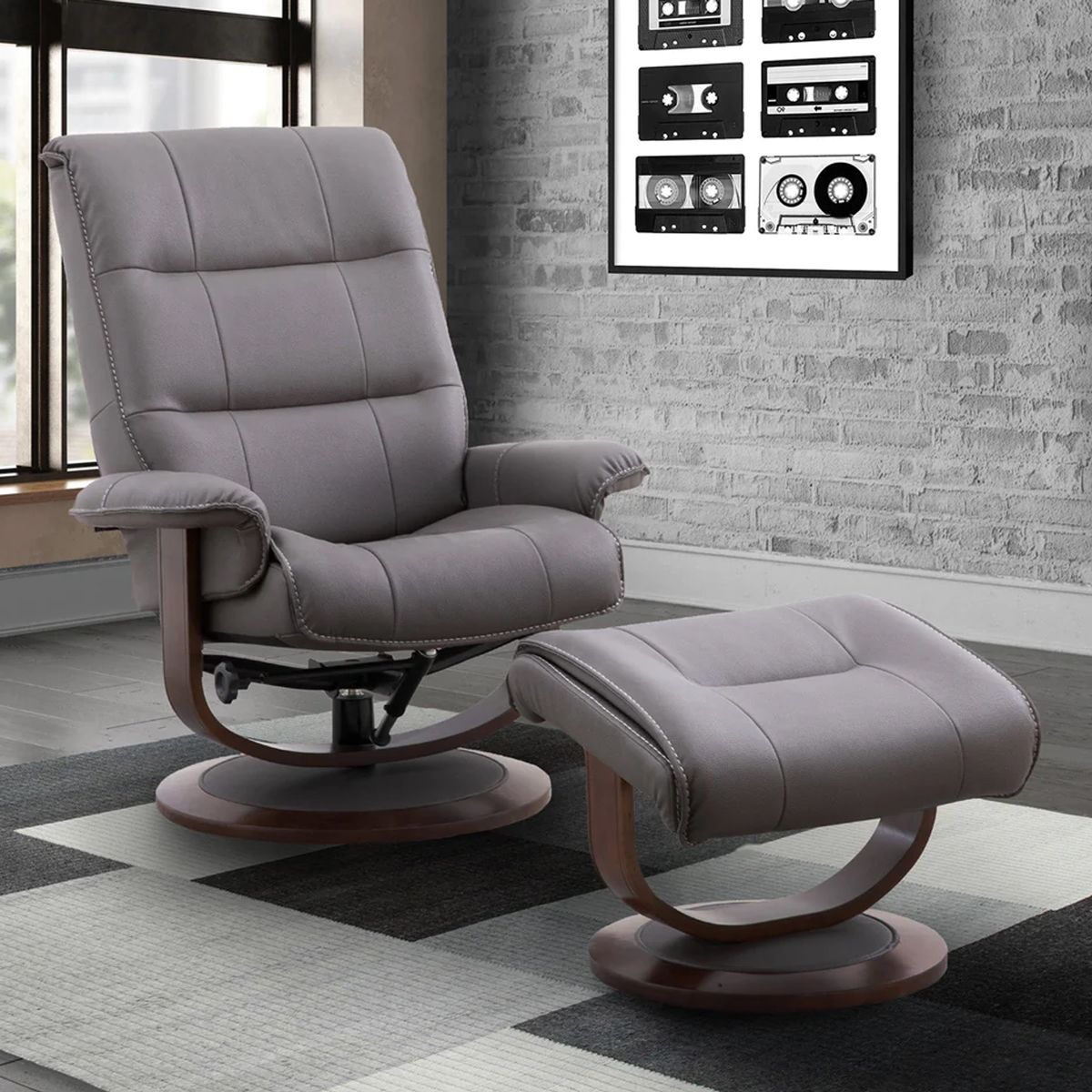 KNIGHT HAZE SWIVEL CHAIR WITH OTTOMAN