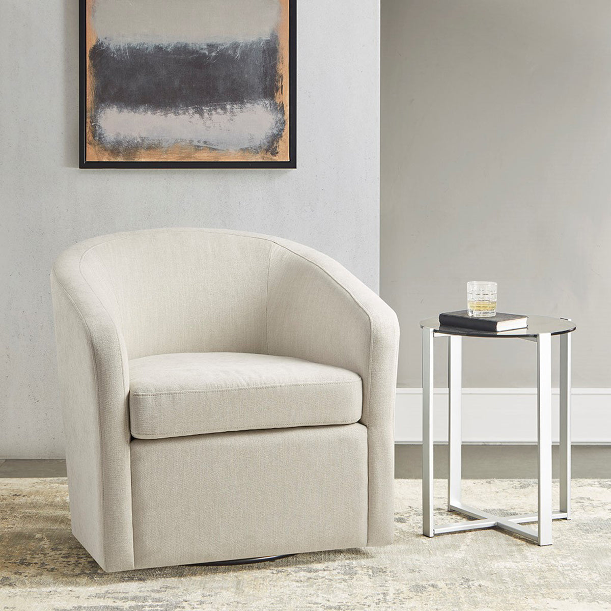 HEARD SWIVEL CHAIR IN IVORY