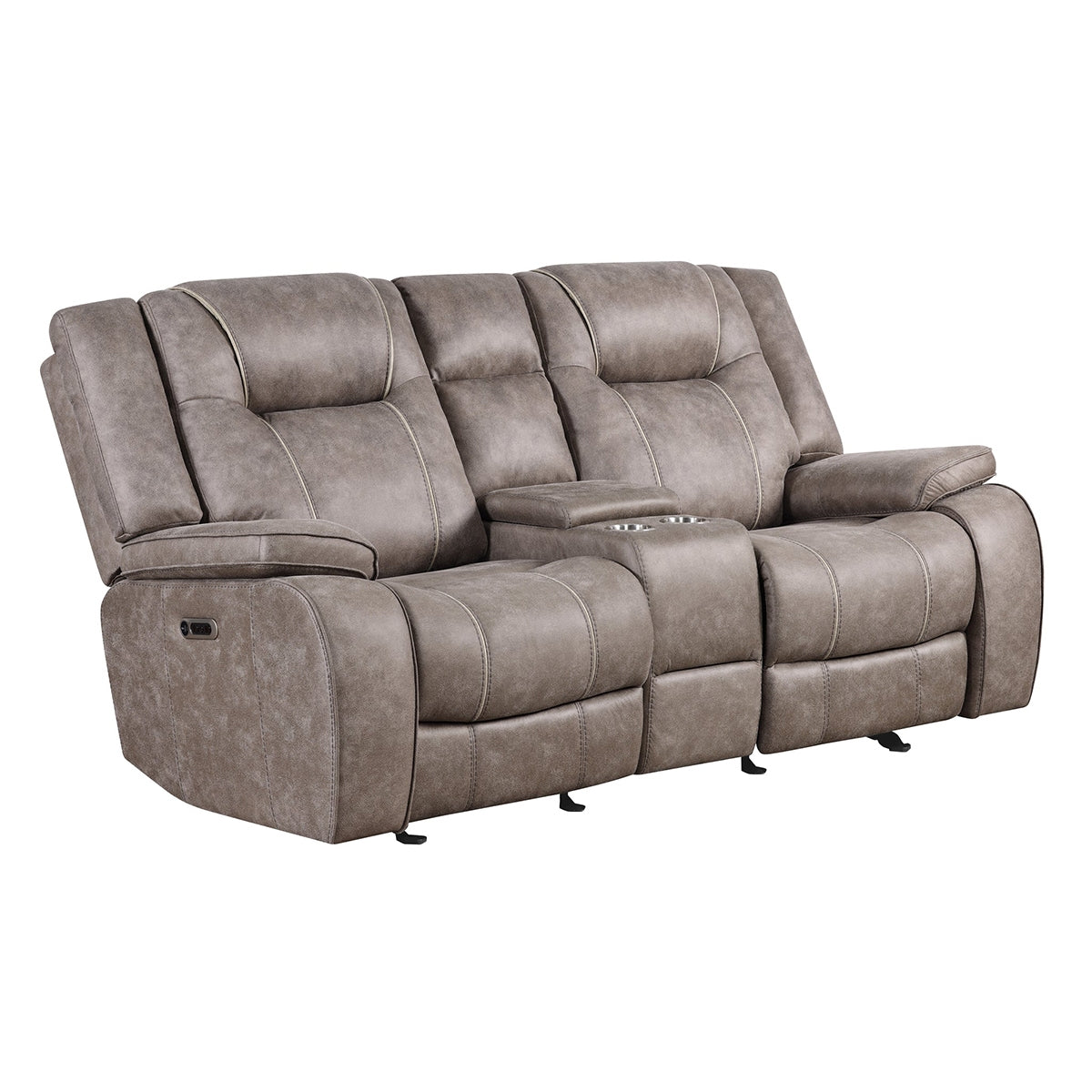 SHELTON MANUAL TAUPE LOVESEAT