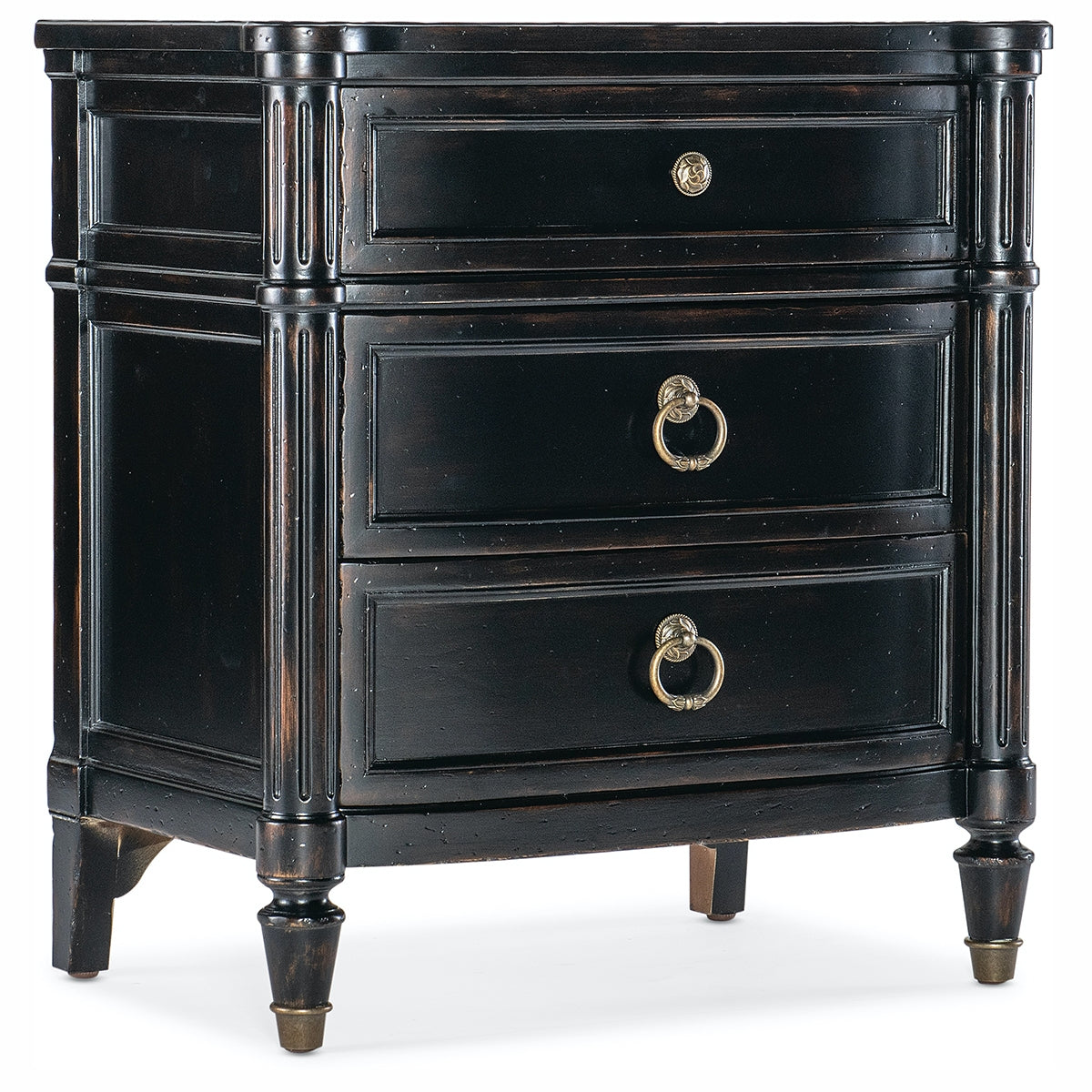 Charleston Black 3 Drawer Nightstand