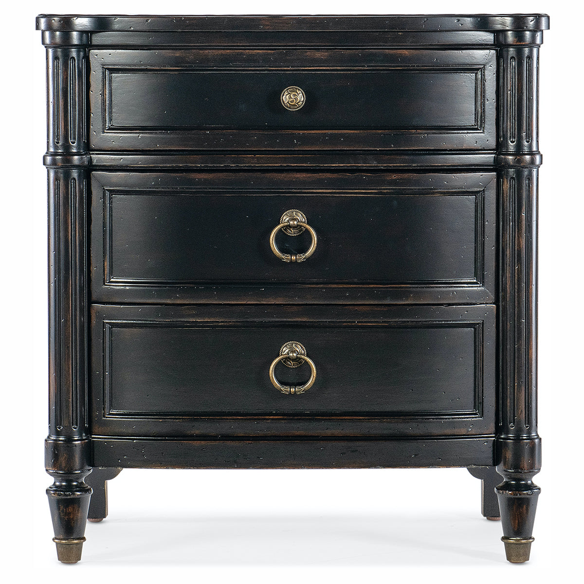 Charleston Black 3 Drawer Nightstand