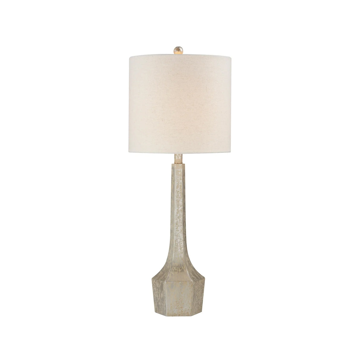 Maya Distressed Silver Square Base Table Lamp