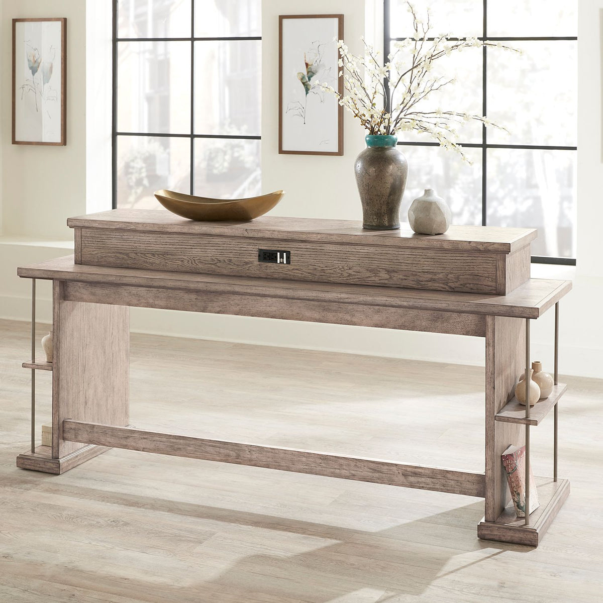 SKYLINE CONSOLE AND 3 STOOLS