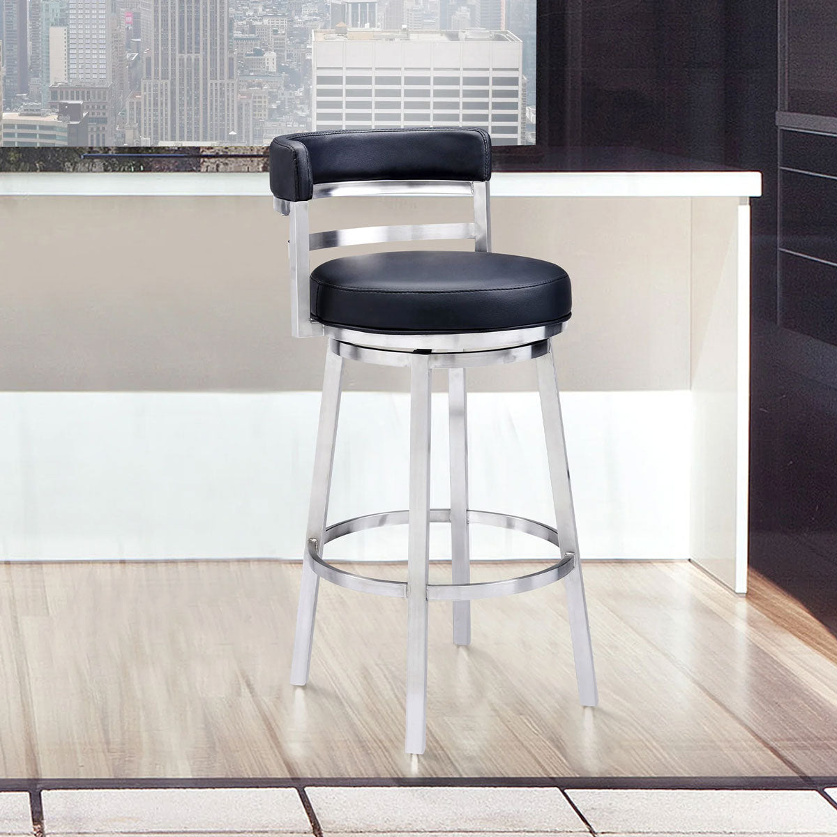 MADRID STEEL AND BLACK 30" BARSTOOL