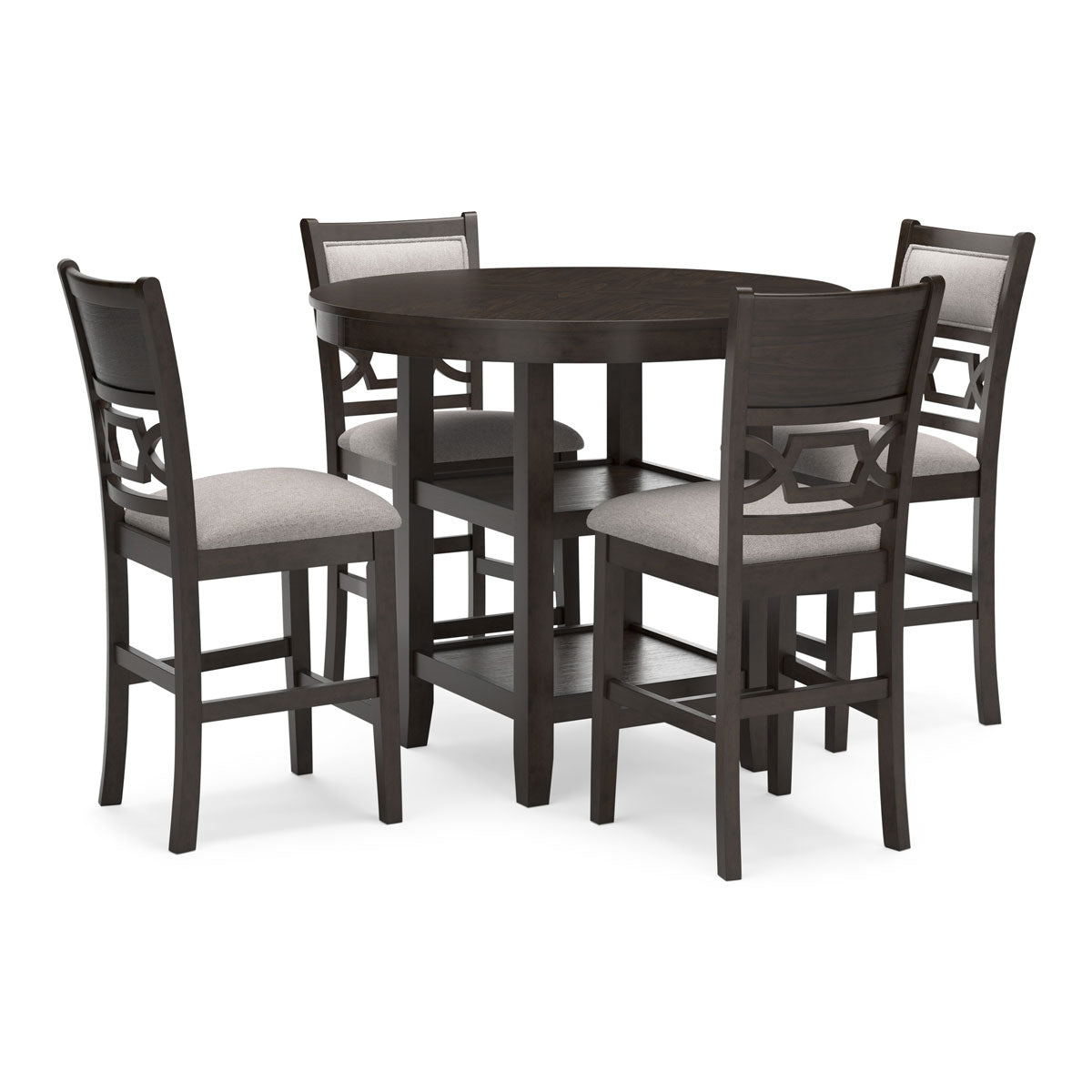 LUDWIG BROWN 5 PC COUNTER DINING SET