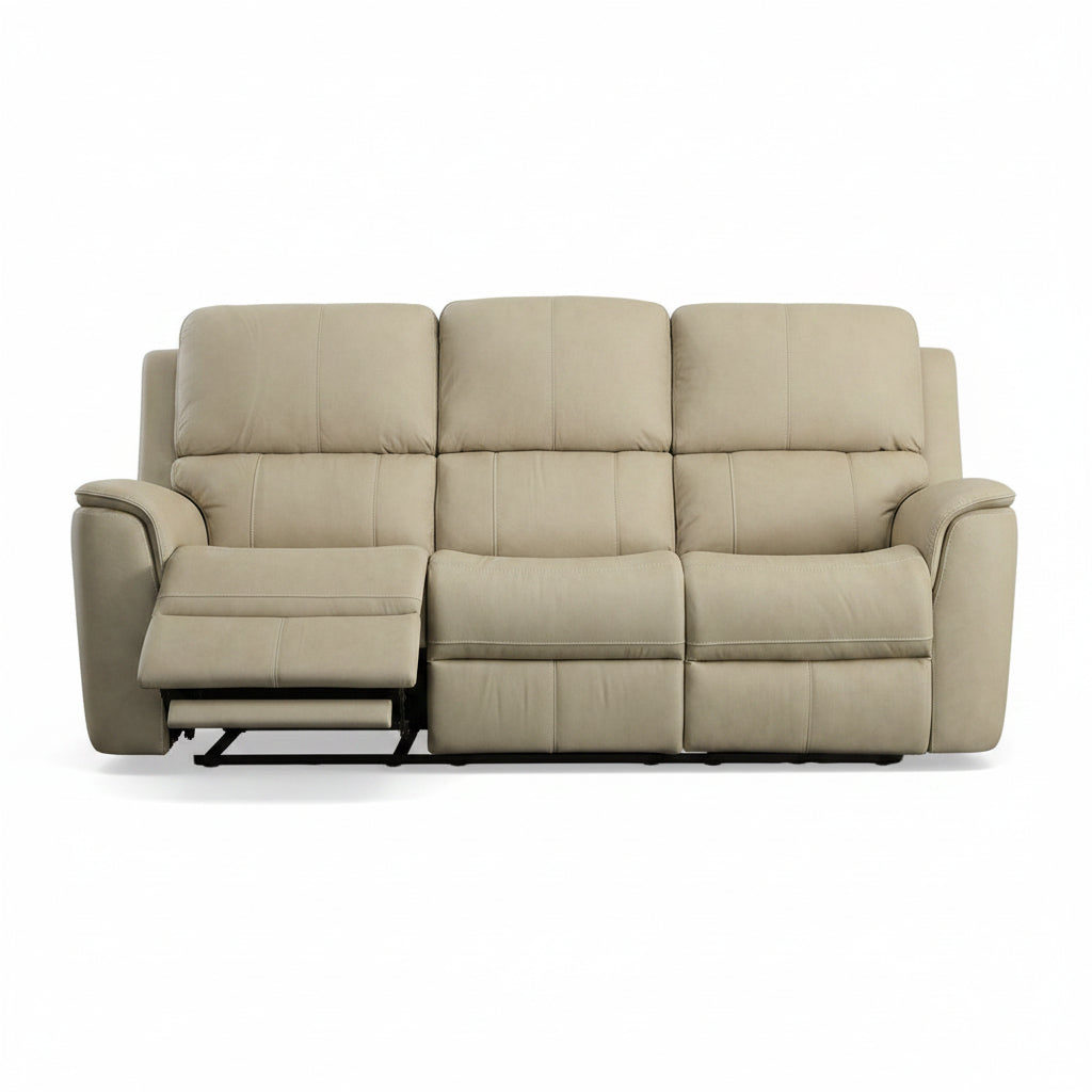 HENRY BEIGE SOFA W POWER HEADREST & LUMBAR