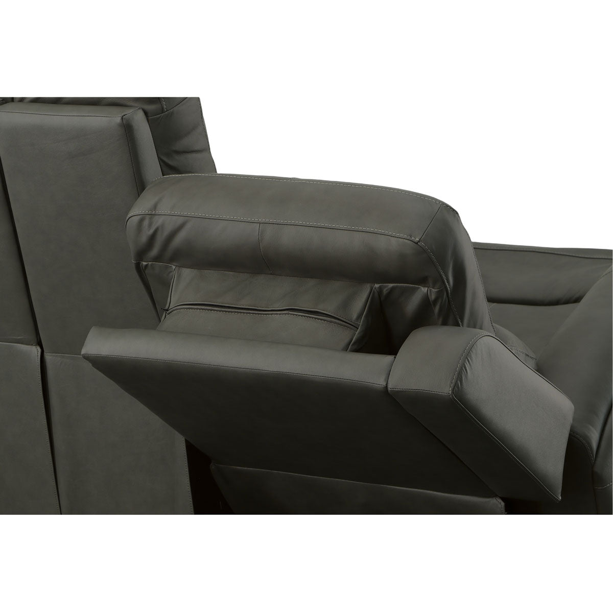 LINDEN GRAY LOVESEAT WITH CONSOLE, POWER HEADREST AND LUMBAR