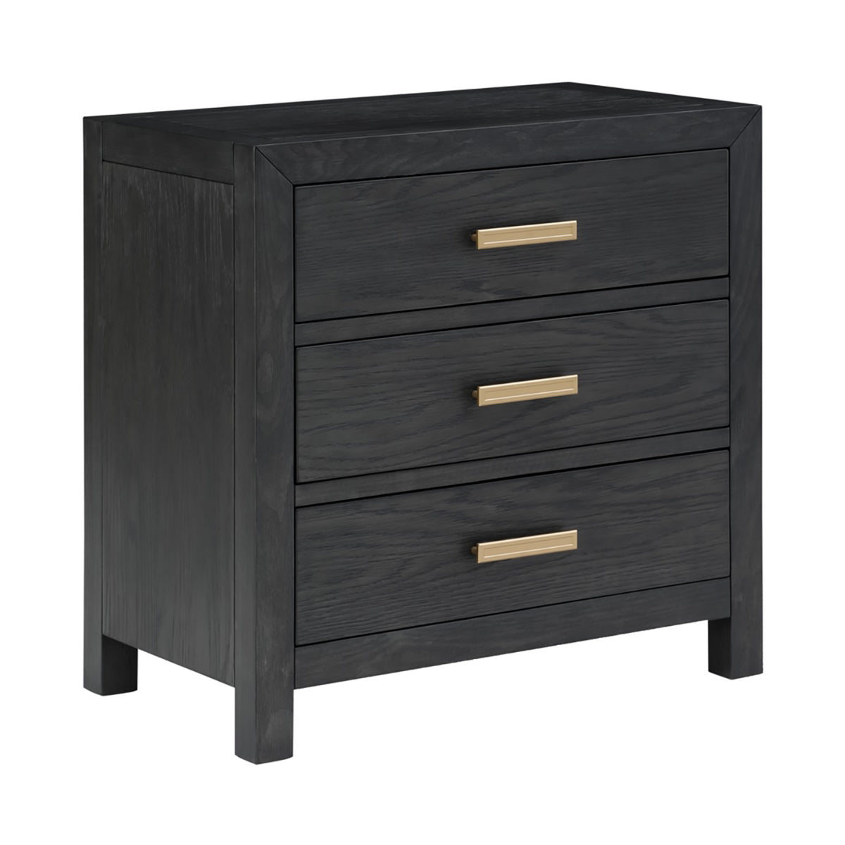 Fresno Black 3drw Nightstand