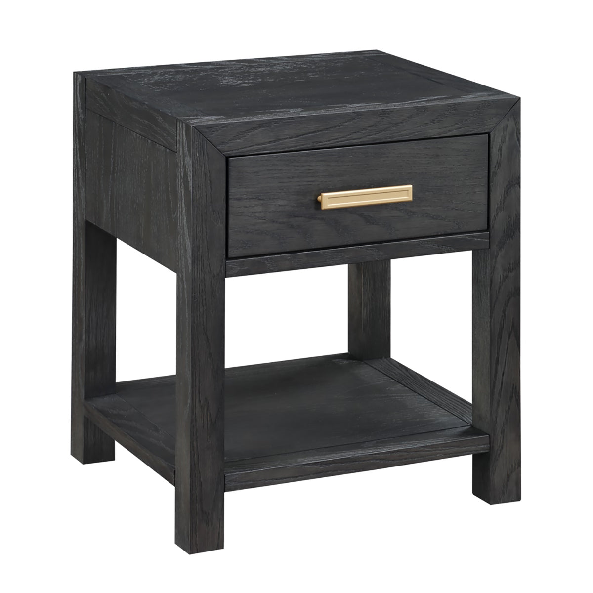 Fresno Black 1 Drawer Nightstand