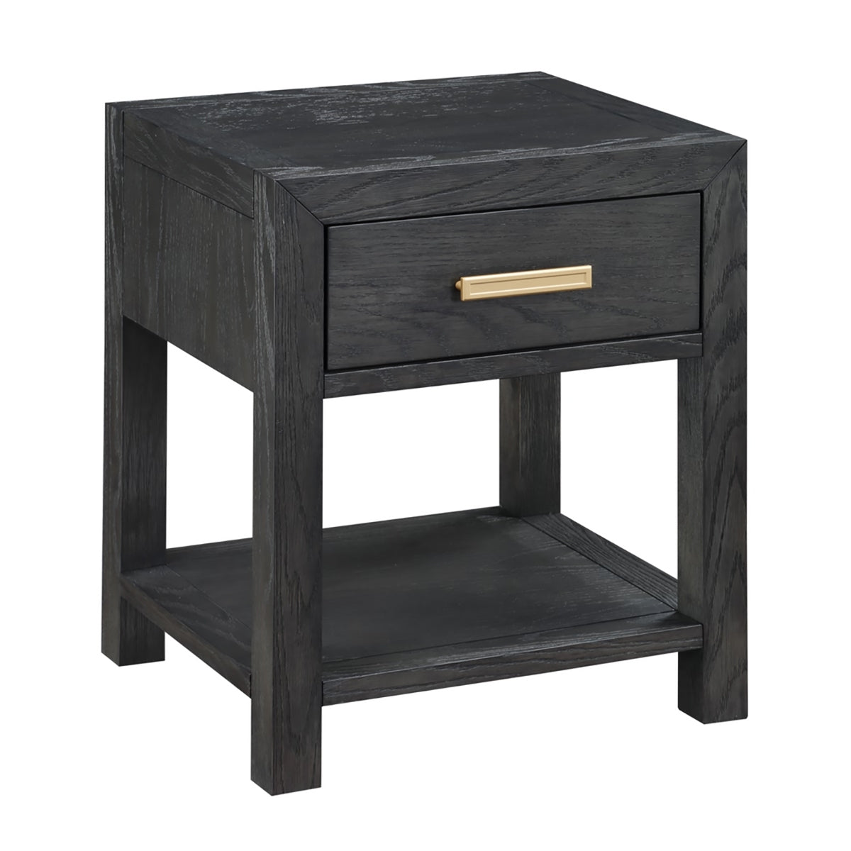 Fresno Black 1 Drawer Nightstand