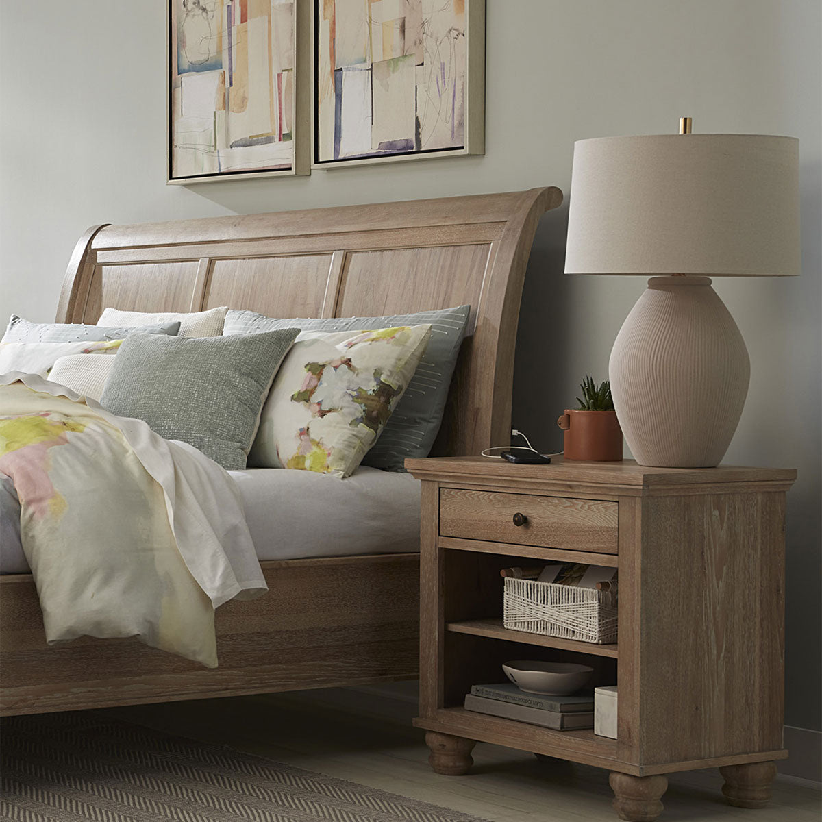 Cambridge Khaki 1 Drawer Nightstand