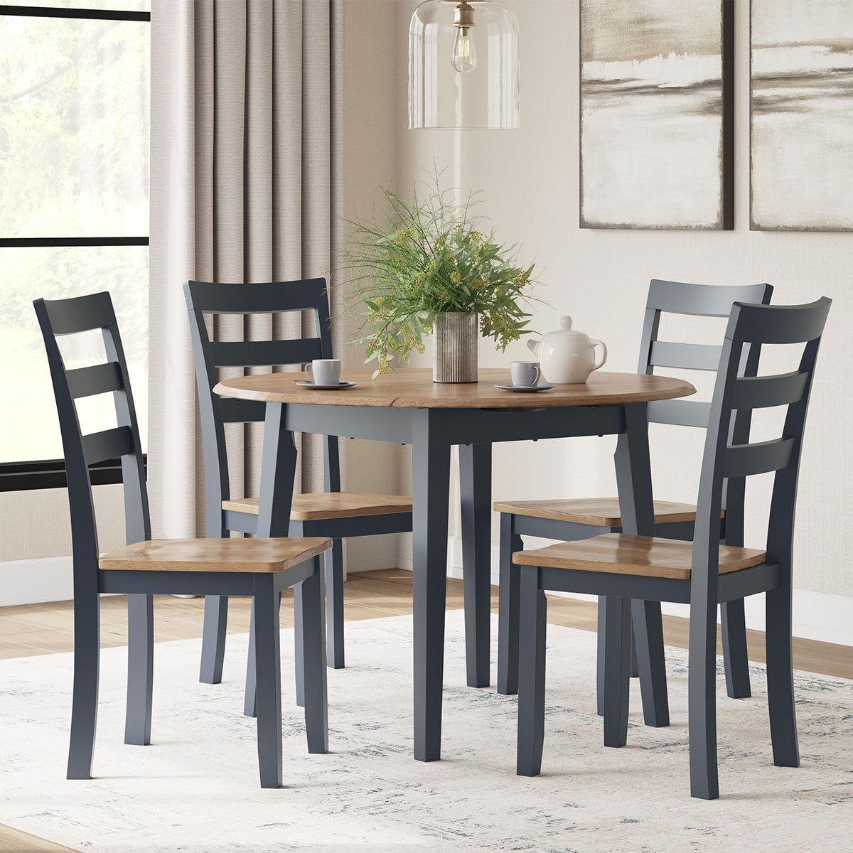 GESTHAVEN NAVY DROP LEAF TABLE