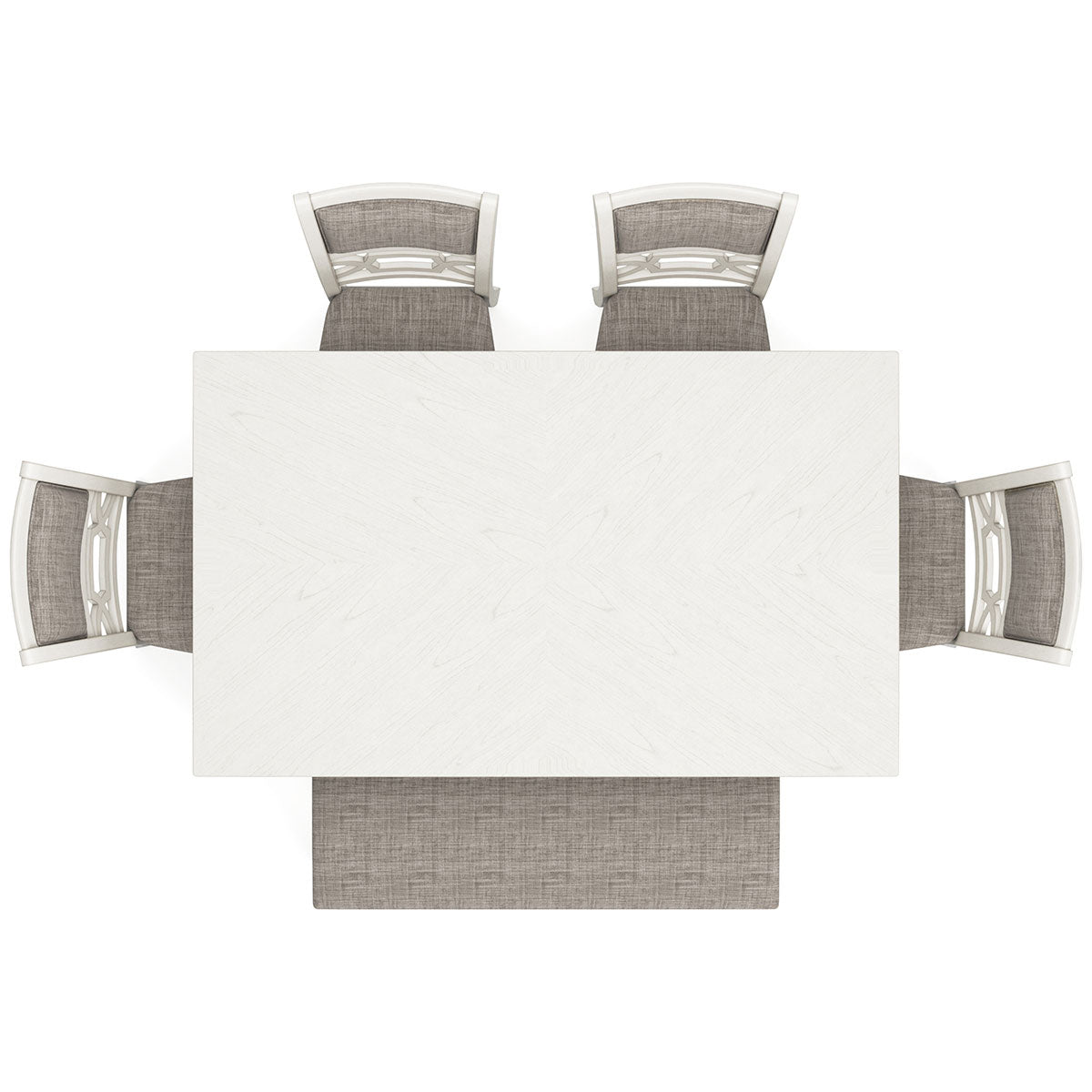 LUDWIG WHITE 6PC RECTANGLE DINING W/BENCH