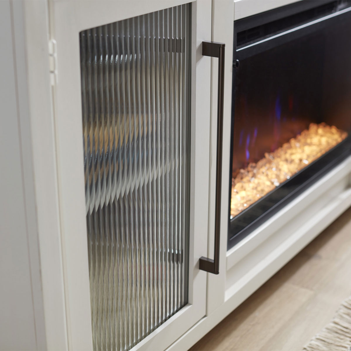 TATUM WHITE 66" FIREPLACE CONSOLE