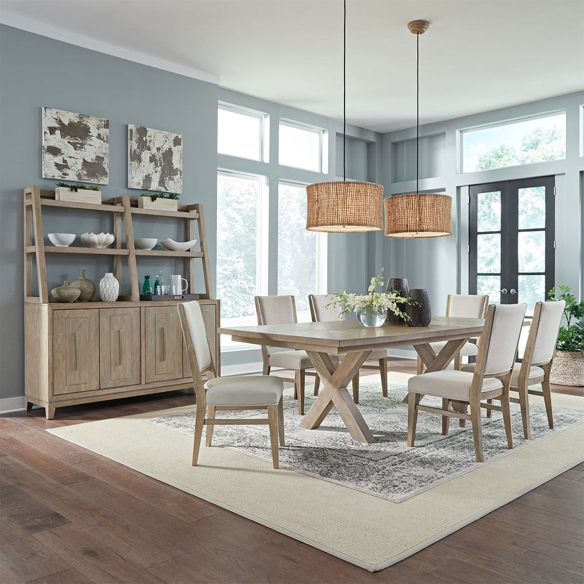 BRENTWOOD PEDESTAL 7PC DINING