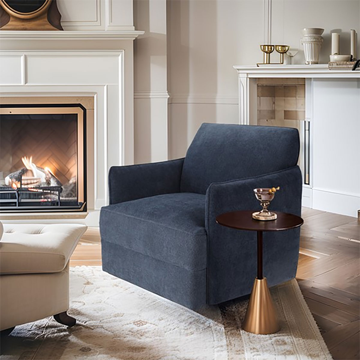 CARLTON SWIVEL CHAIR IN BLUE