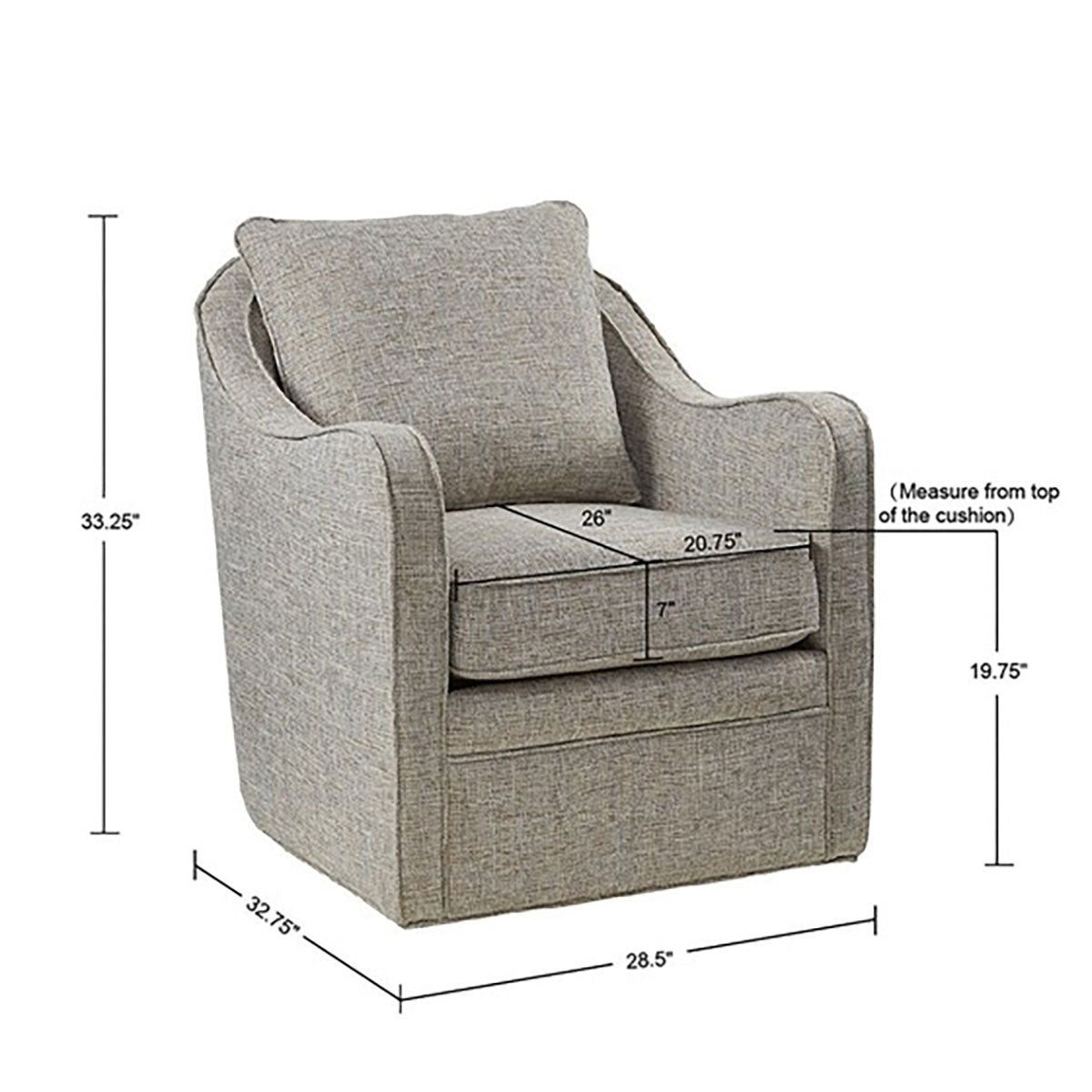 BIANCA SWIVEL CHAIR IN GREY