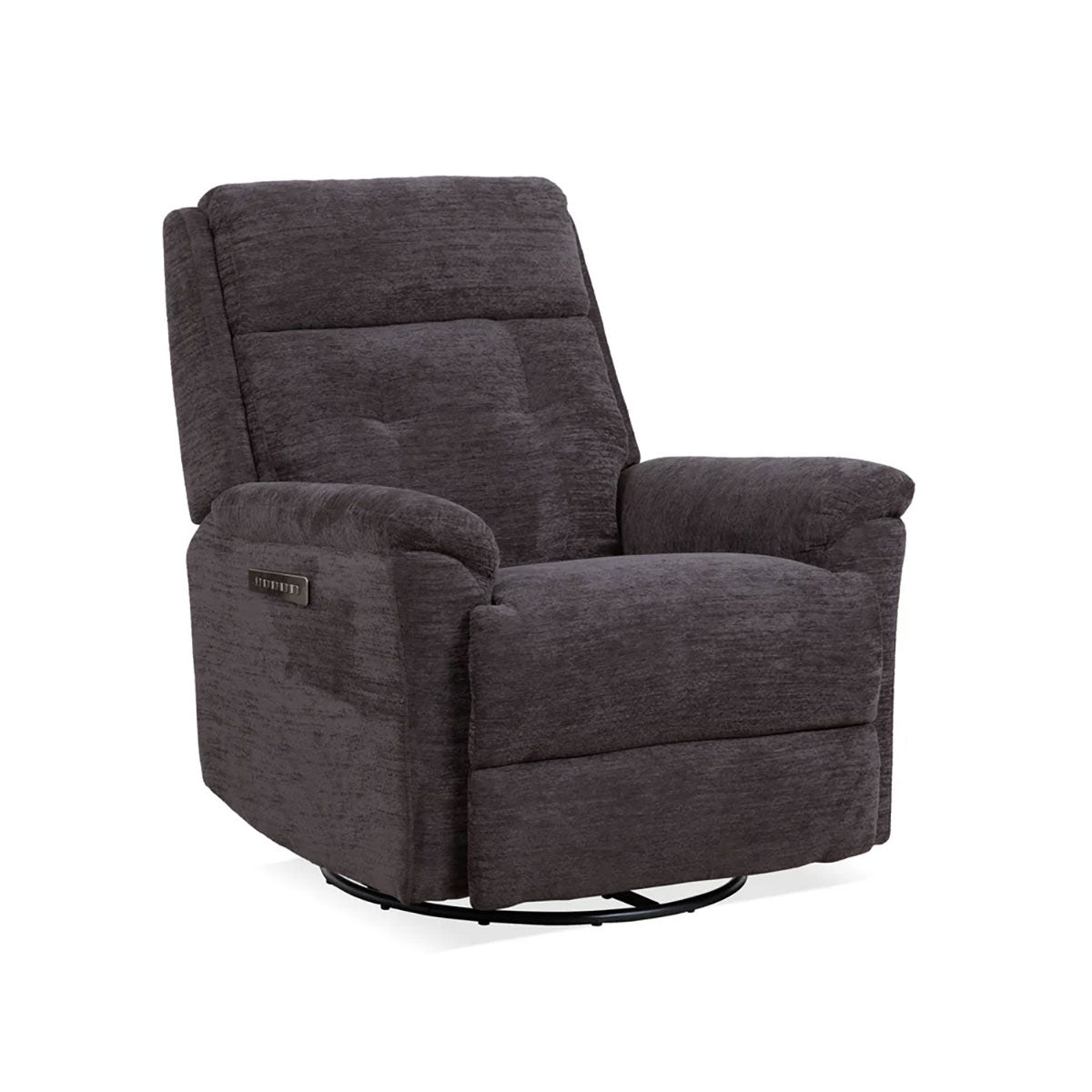 SOPHISTICATED STEEL SWIVEL GLIDER RECLINER POWER HEADREST LUMBAR