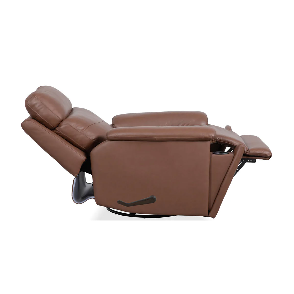 REFINED BROWN SWIVEL GLIDER RECLINER