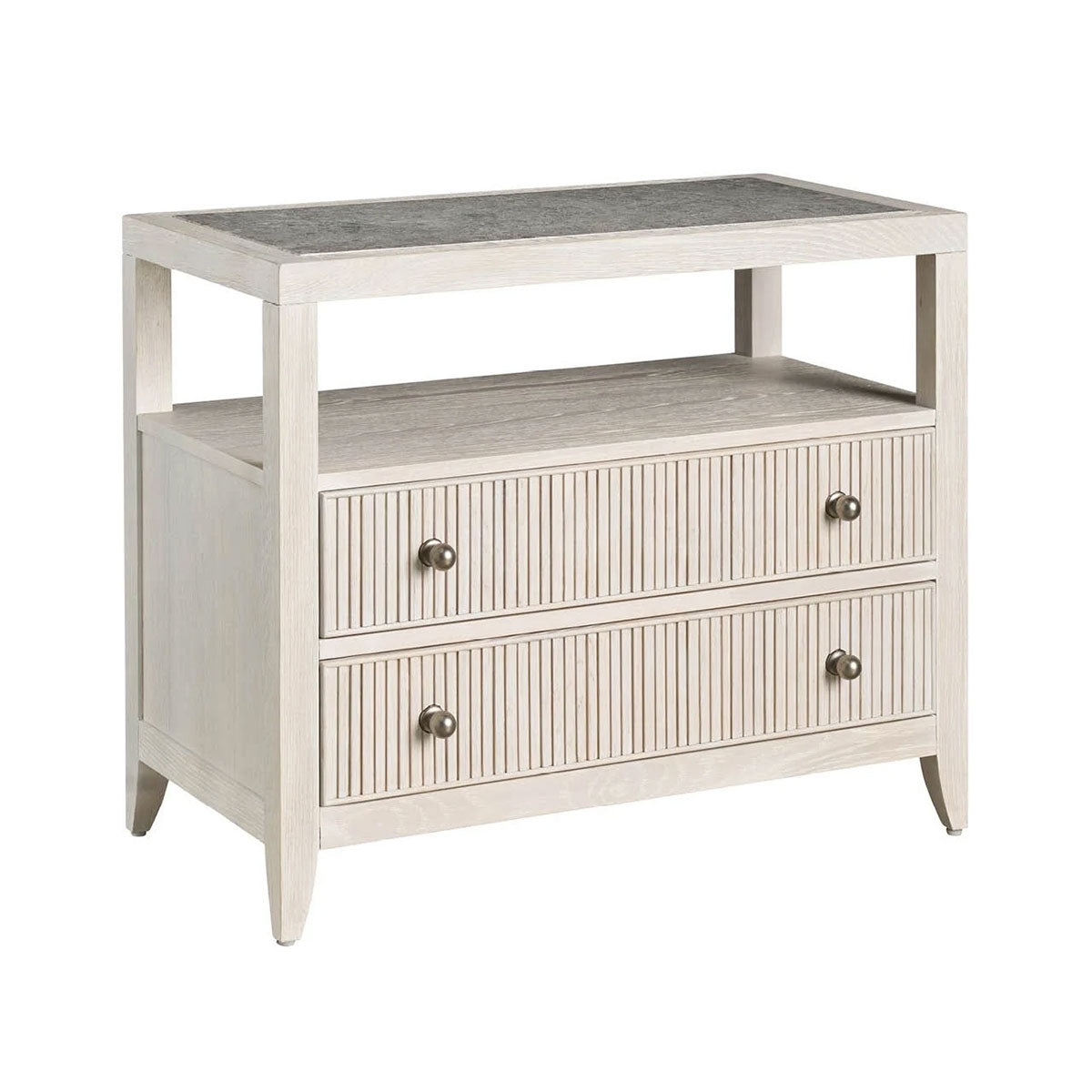 Carmen White 2 Drawer Nightstand