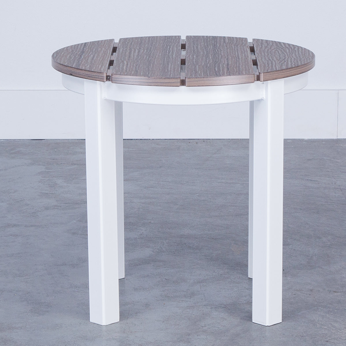 21" ROUND END TABLE W/RUSTIC TOP