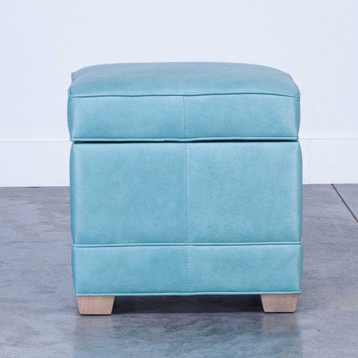 SQUARE STORAGE OTTOMAN W/TAPERED LEG