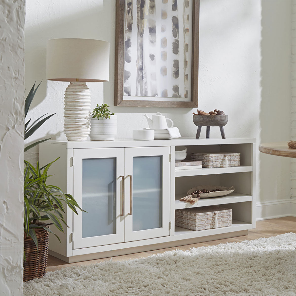 PERRY 65" CONSOLE W/2 DOOR IN WHITE