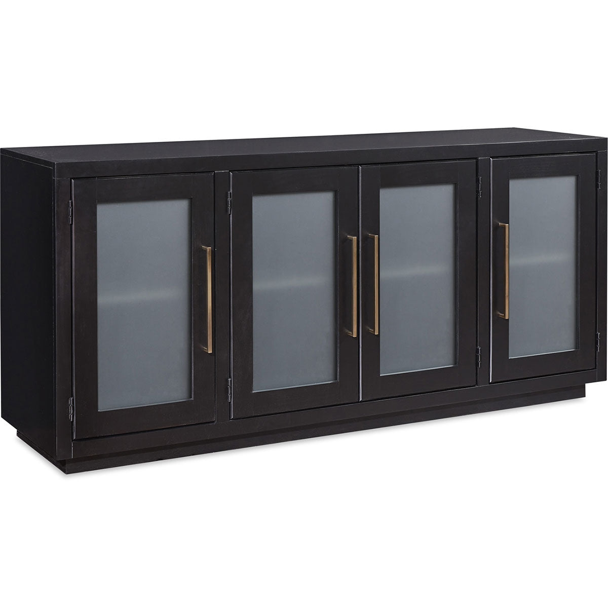 PERRY 66" CONSOLE W/4 DOOR IN BLACK