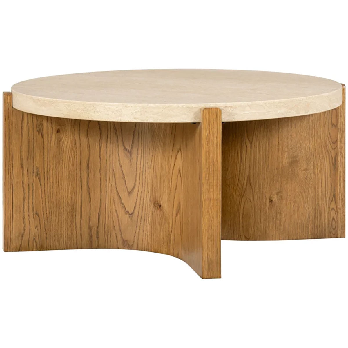 ECLIPSE ROUND COFFEE TRAVERTINE TABLE