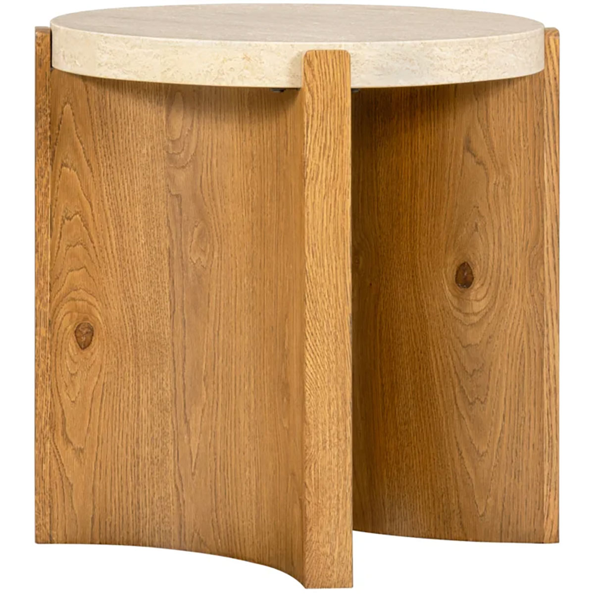 ECLIPSE ROUND END TRAVERTINE TABLE