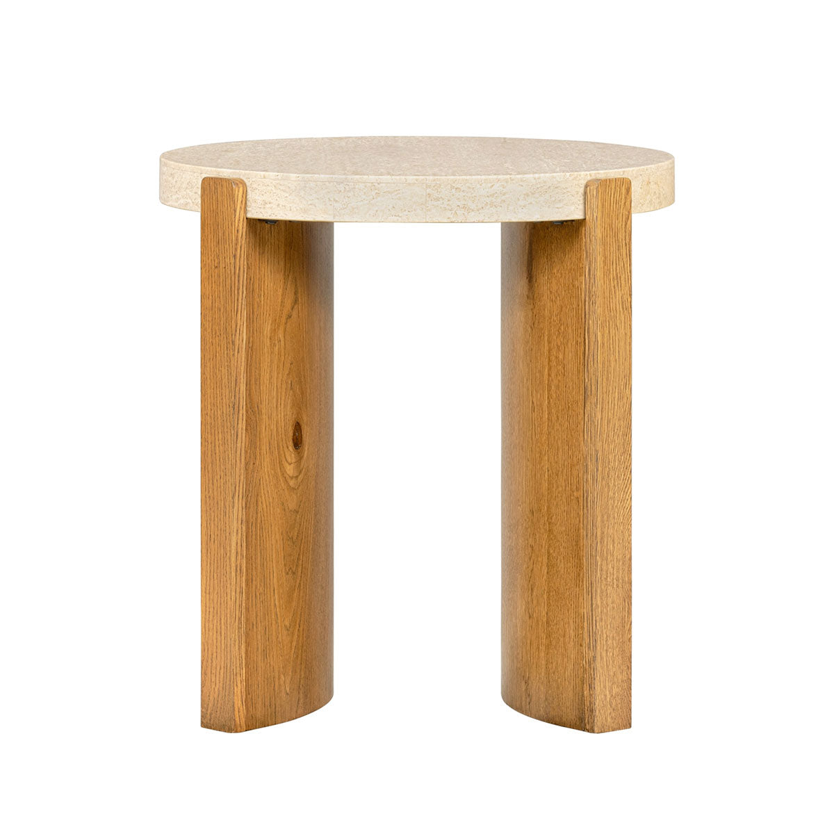 ECLIPSE ROUND END TRAVERTINE TABLE