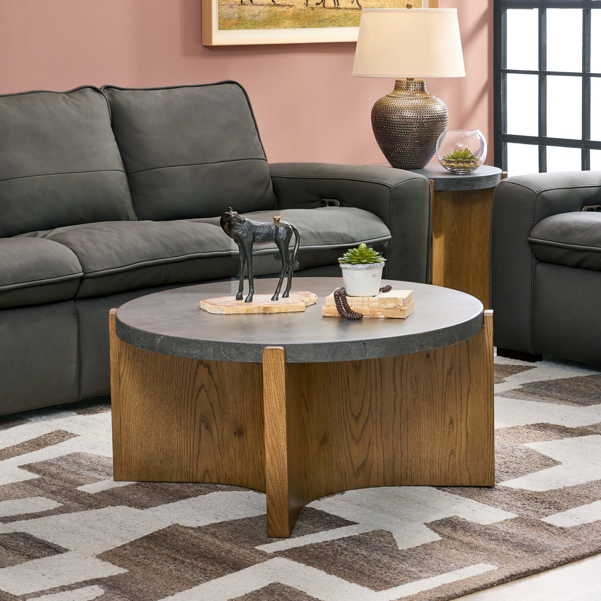 ECLIPSE ROUND COFFEE TABLE BLUE STONE