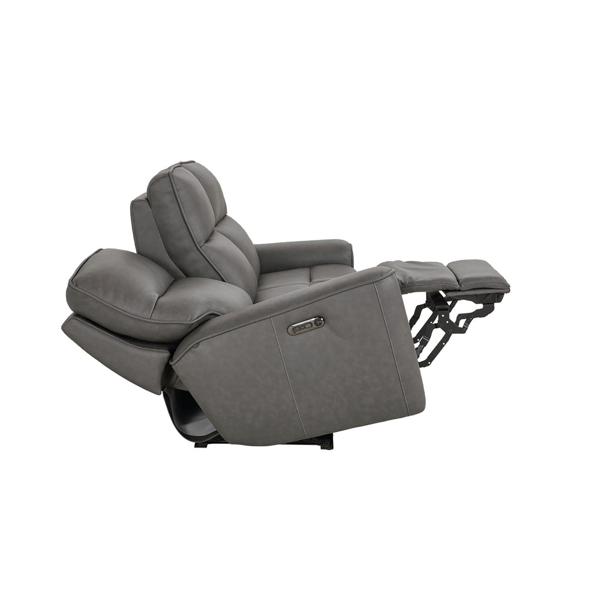 KENNETH GUNMETAL SOFA W/POWER HEADREST