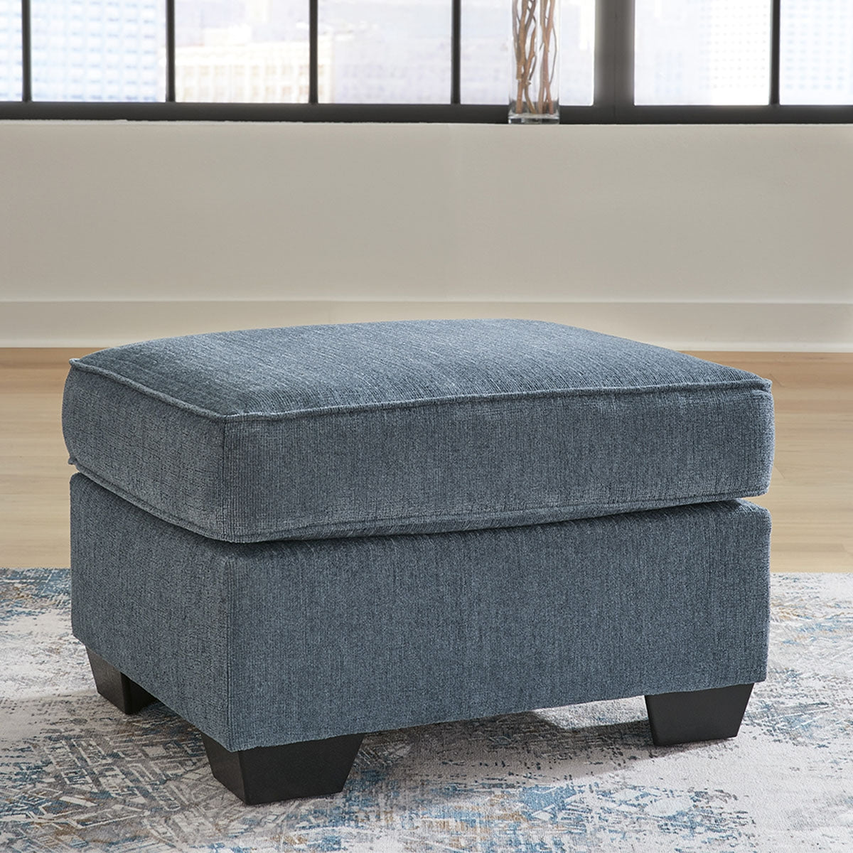 CASHTON BLUE OTTOMAN