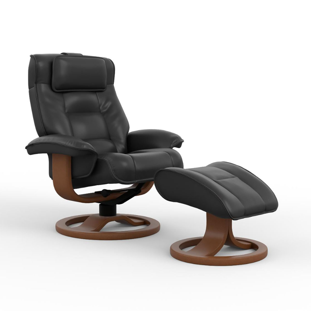 MUSTANG R QS SMALL RECLINER & OTTOMAN BLACK